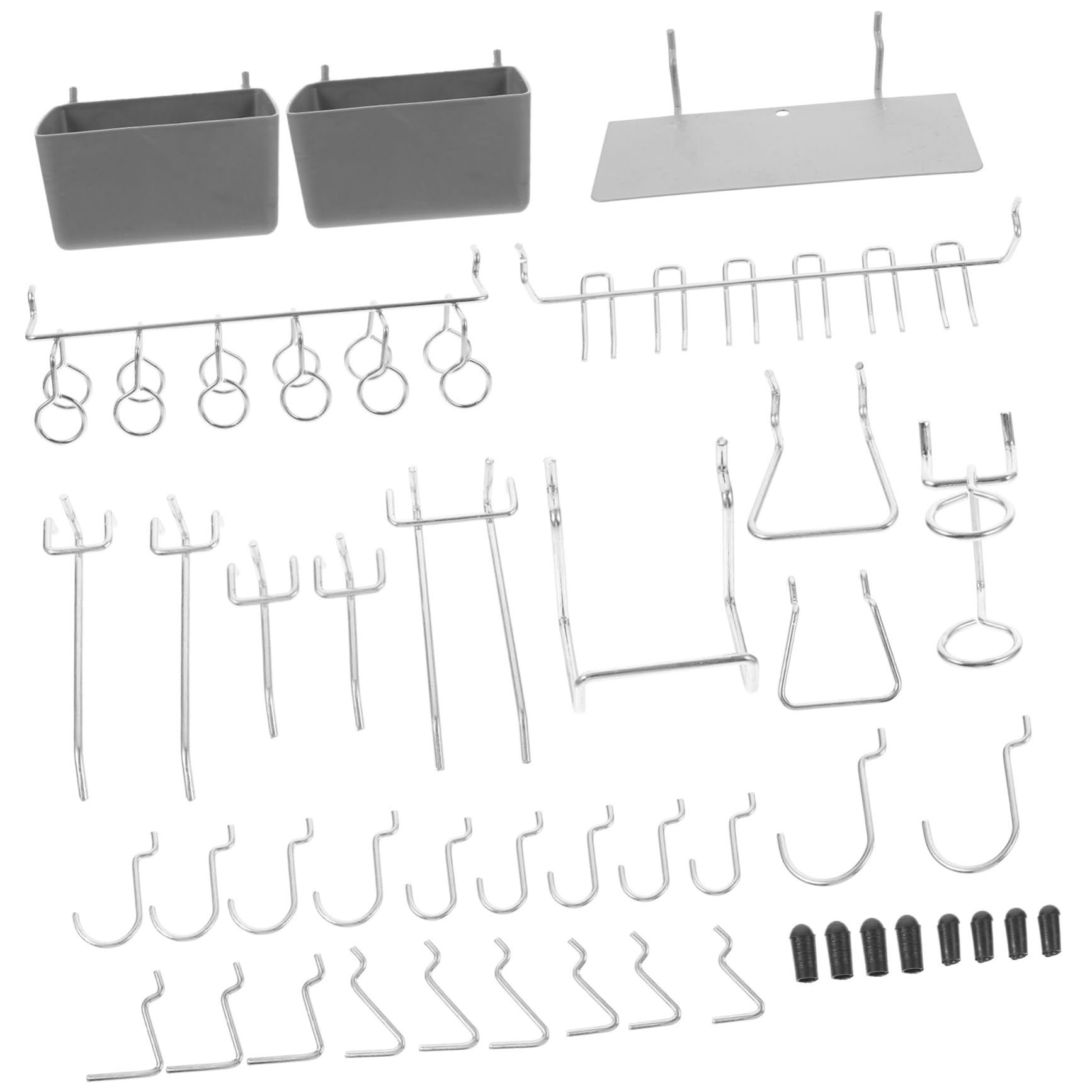 OUNONA 140pcs Heavy Duty Garage Workshop Storage Organizers Pegboard Hooks Set Baskets for Pegboard