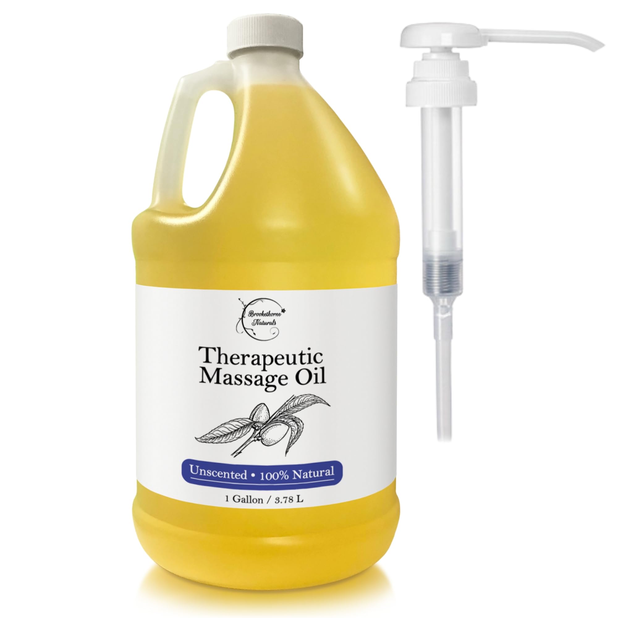 Unscented Massage Oil for Massage Therapy |1 Gallon | Brookethorne Naturals