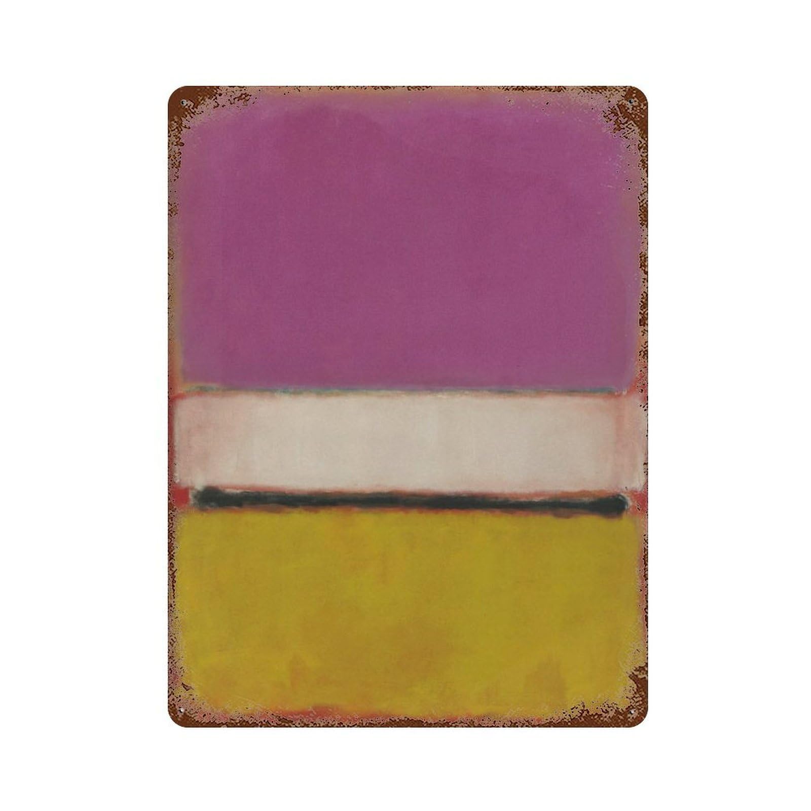 xiaoxiaoshen Mark Rothko Exhibition Purple Yellow Abstract Wall Decor Art Metal Tin Poster Modern Home Decor Art Home Bar Shop Decorations Vintage Sign 40x30cm