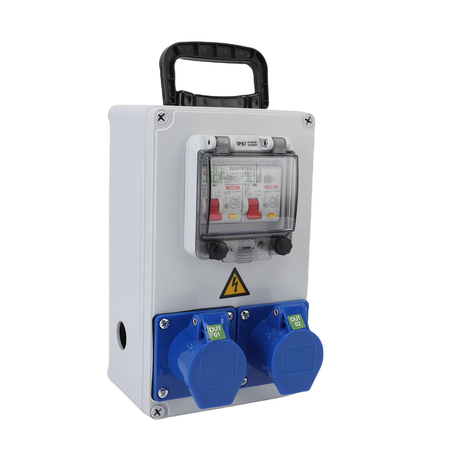 Scatola di Derivazione Industriale Portatile, Scatola di Distribuzione Presa Interruttore Elettrico IP44-67 Ritardante Resistente Agli Urti, Ideale per Fabbrica di Officine da Cantiere