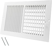 Howeall 12x8 Inch Adjustable Steel Air Vent Cover for Wall & Ceiling - High Airflow 2-Way Register, 13-3/4x9-3/4 Overall