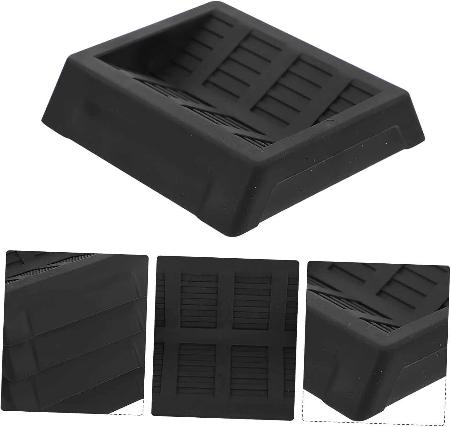 Homoyoyo 8pcs Anti-Slip Rubber Wheel Pads for Furniture Adjustable Floor Protectors for Sofas and Chairs Universal Fit Black Casters for Home and Office