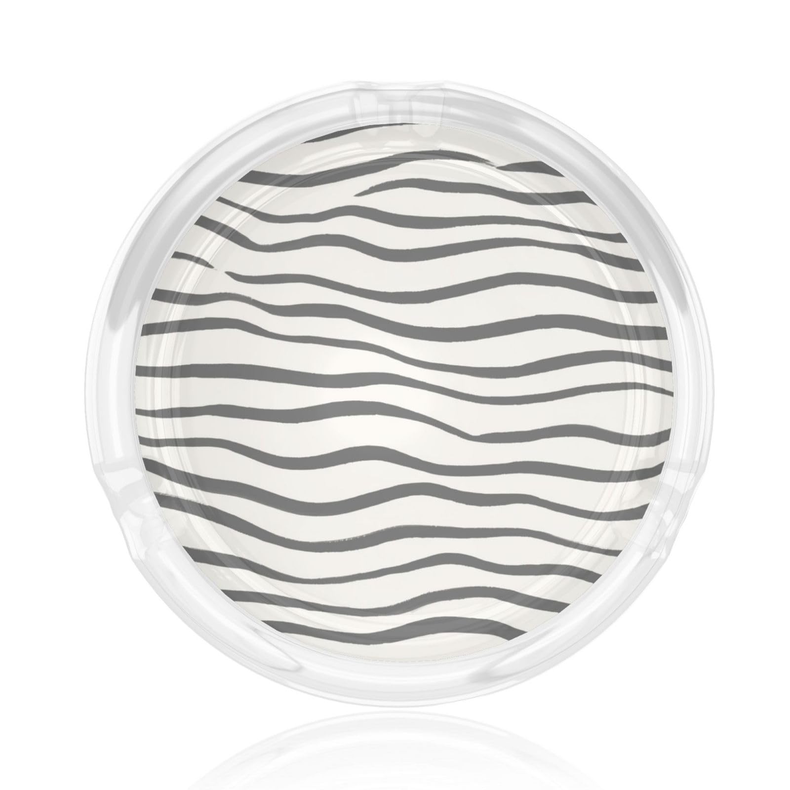 Minimal Horizontal Zebra Stripe Pattern Glass Ashtray For Cigarettes Ash Trays Case For Home Office Decor