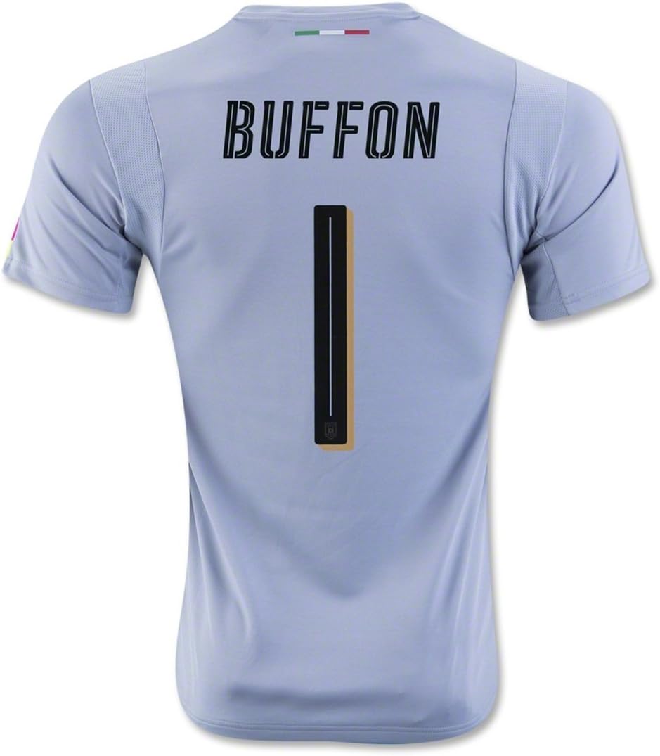 2016 Italy Goalkeeper 1 BUFFON Customized Gray men`s Soccer Jersey SIZE M