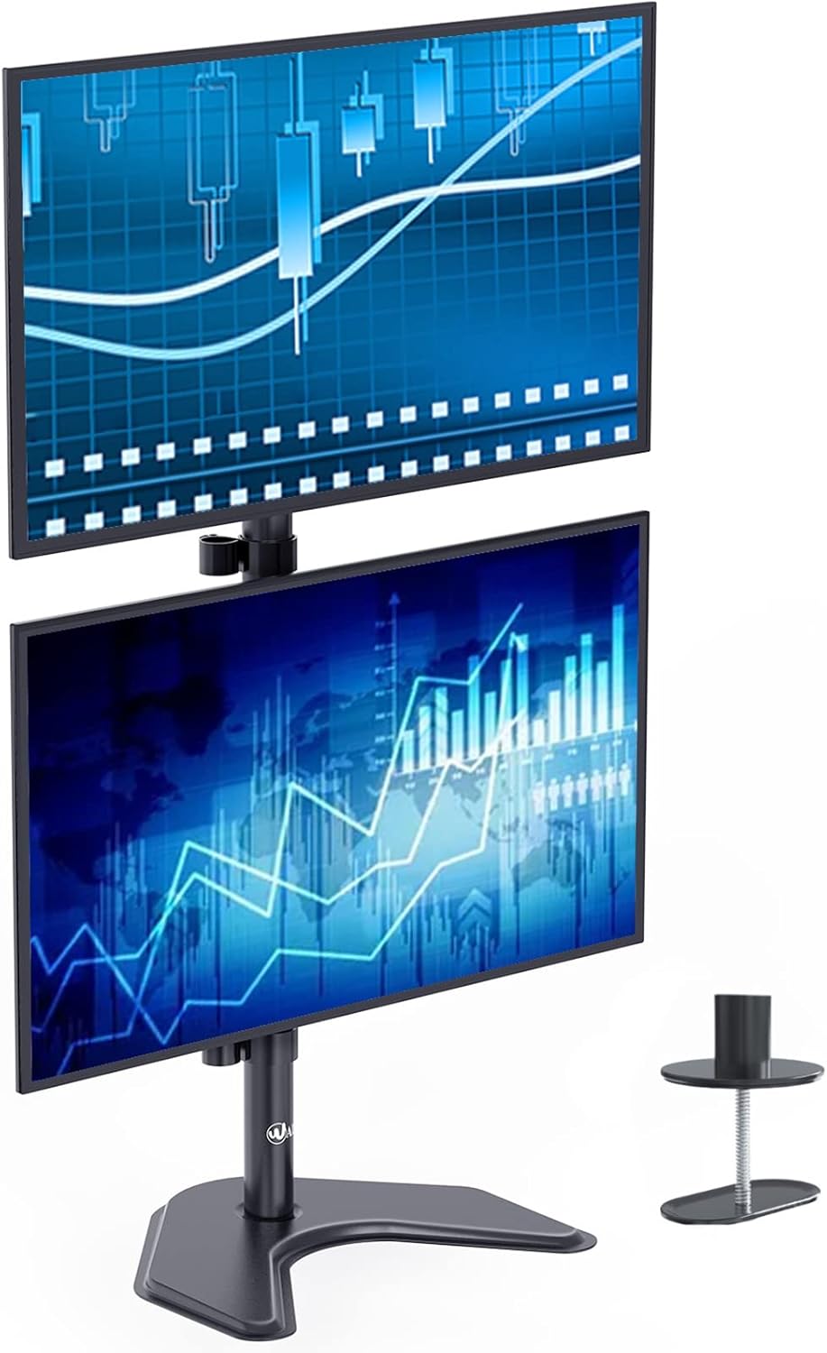 WALI Dual Monitor Desk Stand Free Standing LCD Led Flat Screen Tv Holds in Vertical Position 2