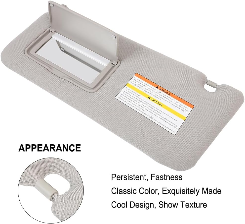 STAYTOP Sun Visors fit for 2011-2013 for Infiniti QX56 2014-2016 for Infiniti QX80 Left Driver Side Automobile Sun Visor for Car with Sunroof 96401-1LA3D Grey