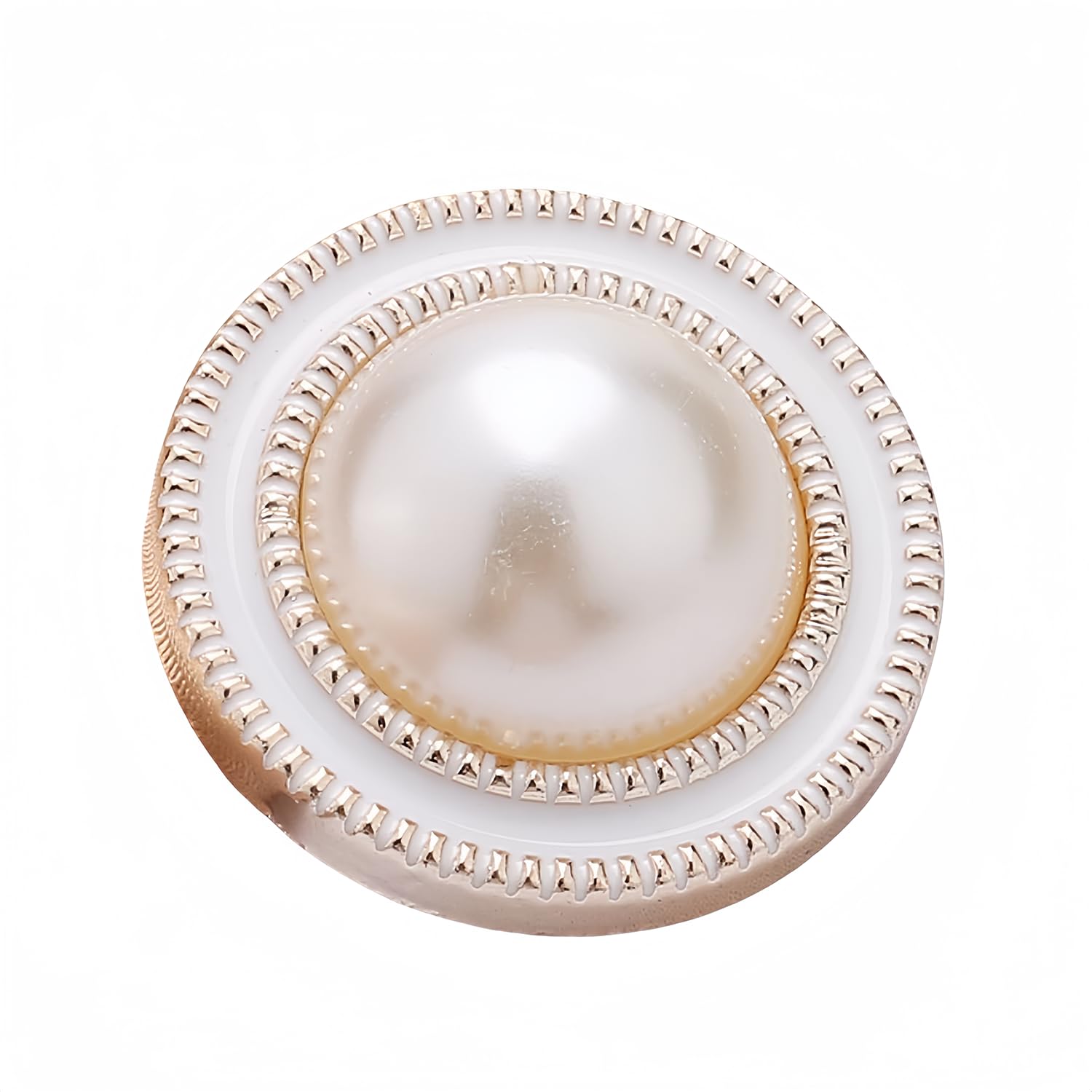 10 PCS Gold White Pearl Buttons Fastener - Versatile Sewing Accessories for DIY Garment, Clothing, Handmade Projects, and Scrapbooking