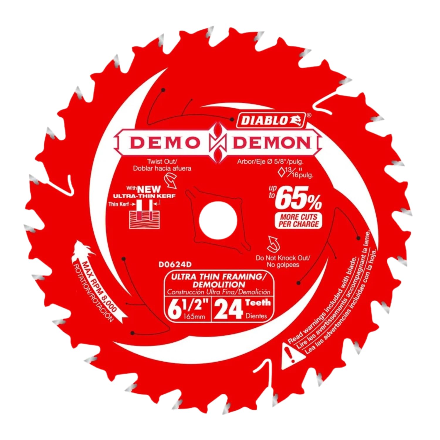 Diablo Demo Demon Ultra-Thin Framing Saw Blade - 6-1/2" Diameter