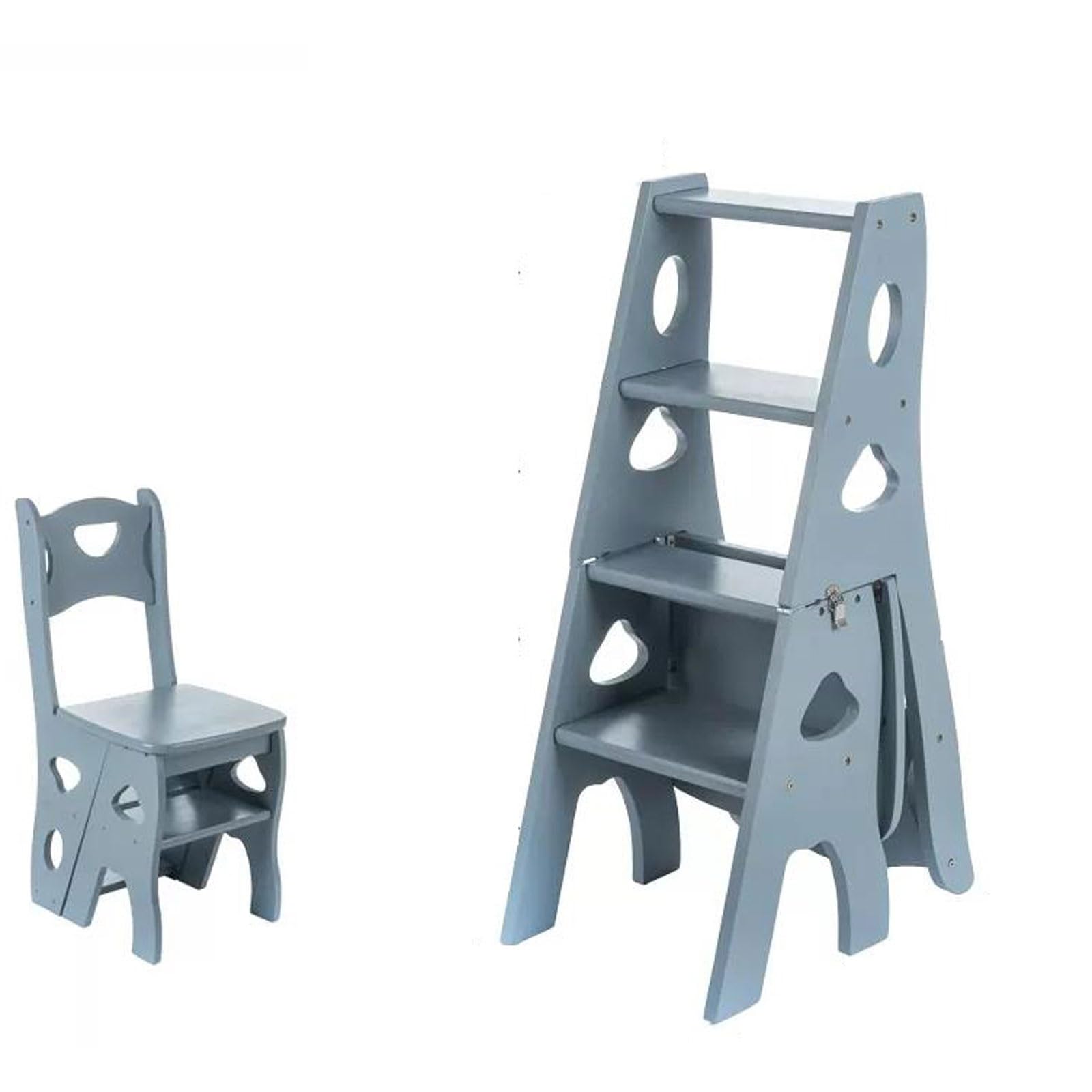 Support pour plantes en bois et escabeau pliant 4 niveaux pour la cuisine