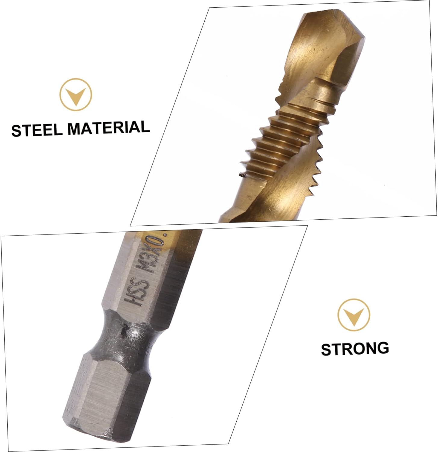 6pcs Composite Drill Tap Bit Set Hexagon Handle Material Titanium Coated Lightweight Storage Case