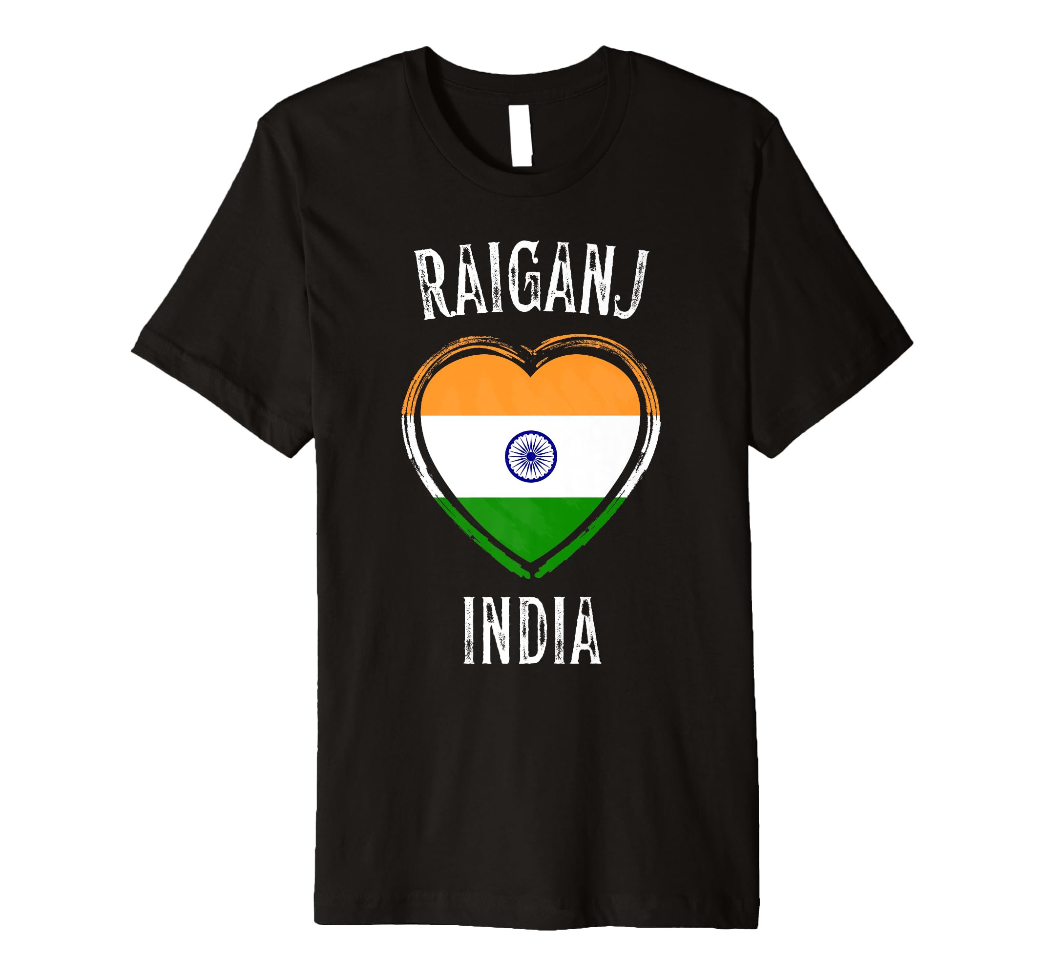 India Flag Heart Raiganj City Premium T-Shirt