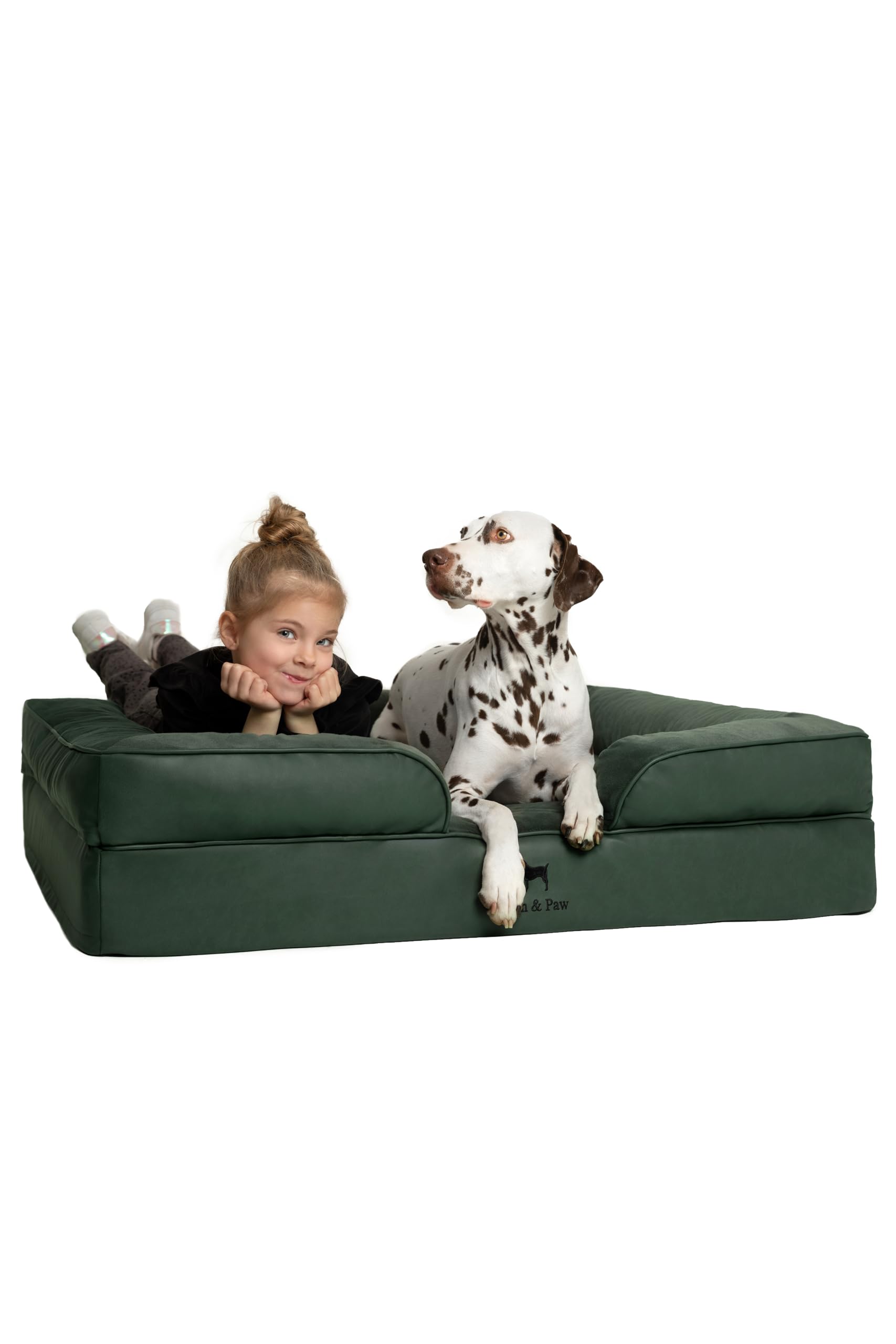 NOAH & PAW XL Dog Bed, 45x35x11 Inch, Orthopedic Large Dog Beds, Eggshell Memory Foam Infused with Cooling Gel, Inner Cover, Waterproof, Machine Washable (Faux Leather Sofa Collection)