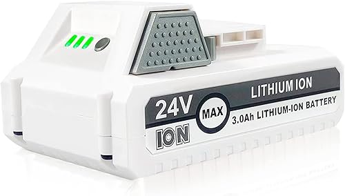 Moccdor Batería de iones de litio de repuesto de 3.0Ah 24V para Snow Joe + Sun Joe, serie 24V, herramientas eléctricas inalámbricas, compatible con