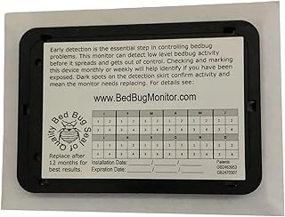 Bed Bugs Limited Patented Passive Monitor for Early Detection of Bed Bugs, black/white