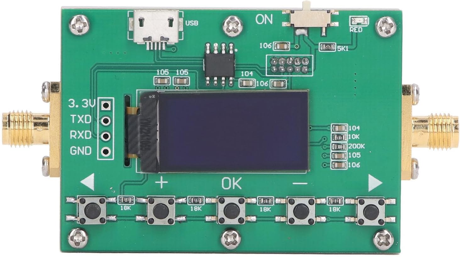 Digital Attenuator, 30DB Stepping 0.25DB Organic Light Emitting Diode Display RF Programmable Module with Effective Heat Dissipation, Good Power Supply, Smooth and Easy