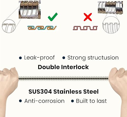 Miniatura 45 de BRIGHT SHOWERS Manguera de ducha para cabezales de ducha de mano, manguera de ducha de mano extra larga de acero inoxidable de 96 pulgadas, pieza
