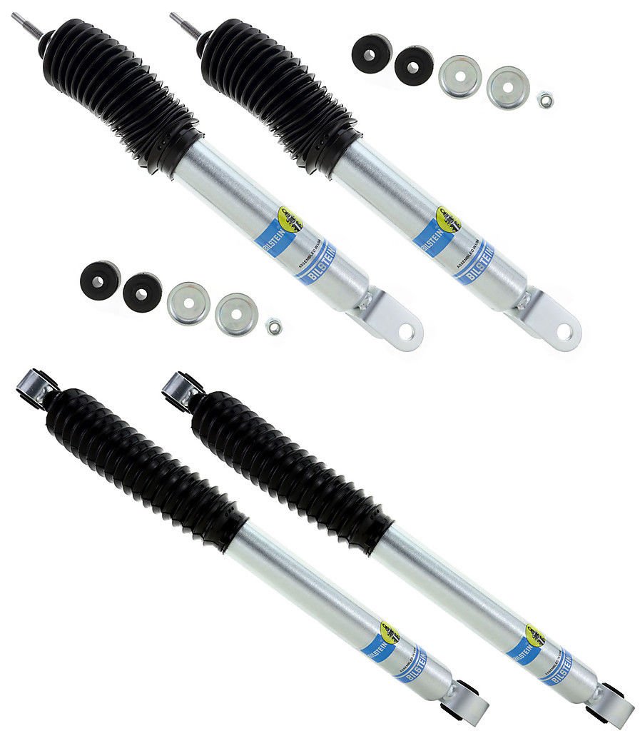 Front & Rear 5100 Series Suspension Absorbing Shocks fits 1999-2007 Silverado/Sierra 1500 4WD with 2-2.5" Front Lift and 0-1" Rear Lift | Easy Installation | Digressive Valving | 24-186643 24-186742