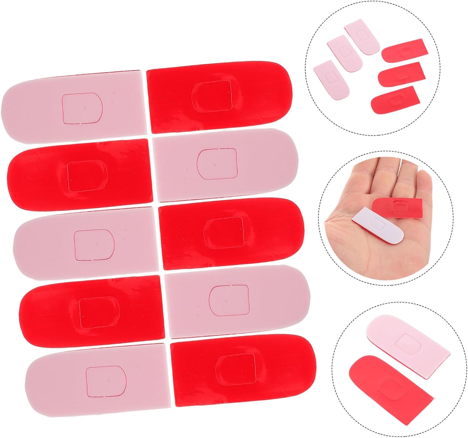 NUOBESTY 20pcs Overlock Machine Presser Foot Pads Durable Adhesive Plastic Bottom for Overlocking Machines Lightweight and Versatile Replacement Accessory for Sewing Projects