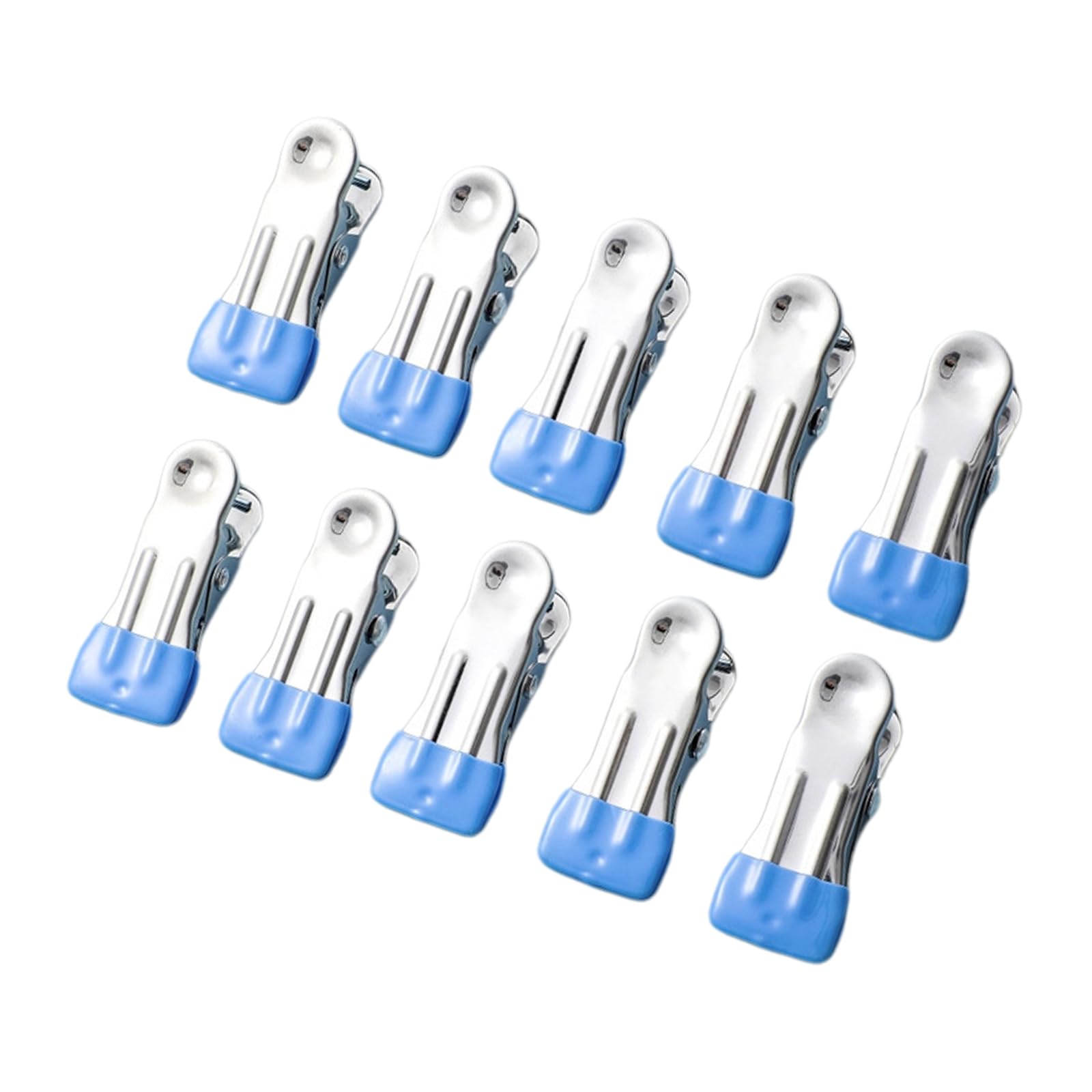 Kalttoy Blue Of 10 Portable Poolside Towel Fasteners Strong Grip Clip Stainless Steel Clothespins Family Beach Accessories Windproof Towel Holders