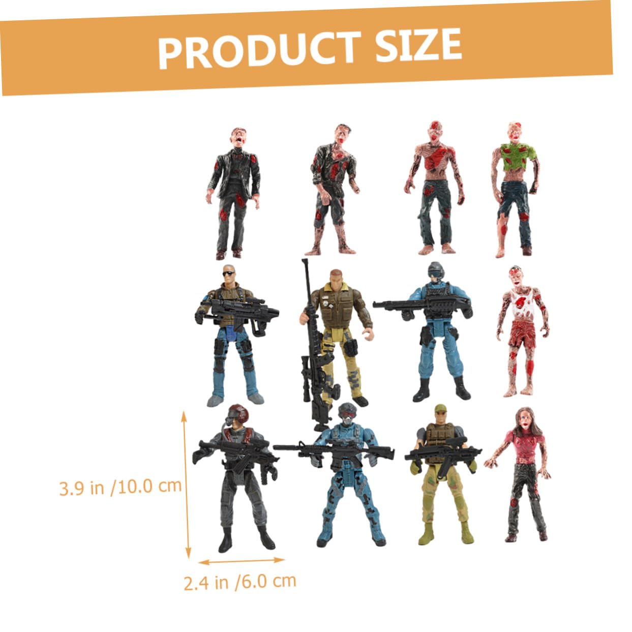 SUPVOX Figurina Soldato Militare Flessibile in Plastica 10 Cm | Riproduzione Simulata, Aspetto Realistico, per Ragazzo Ragazza, Interazione Genitore-figlio, Tema Zombie Stile Casuale