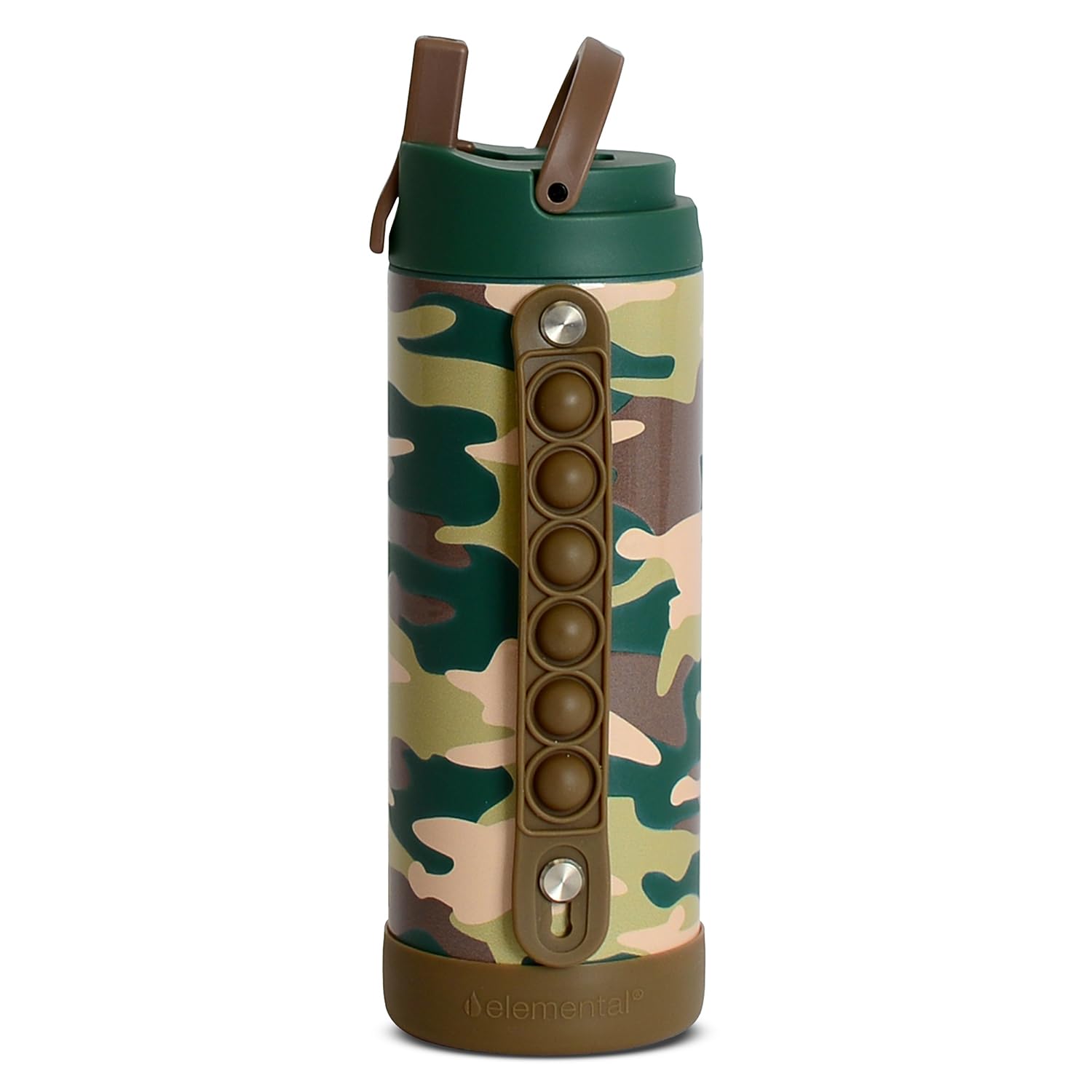 Elemental Iconic 14oz Kids Insulated Water Bottle w/Straw &amp; Pop-It Handle