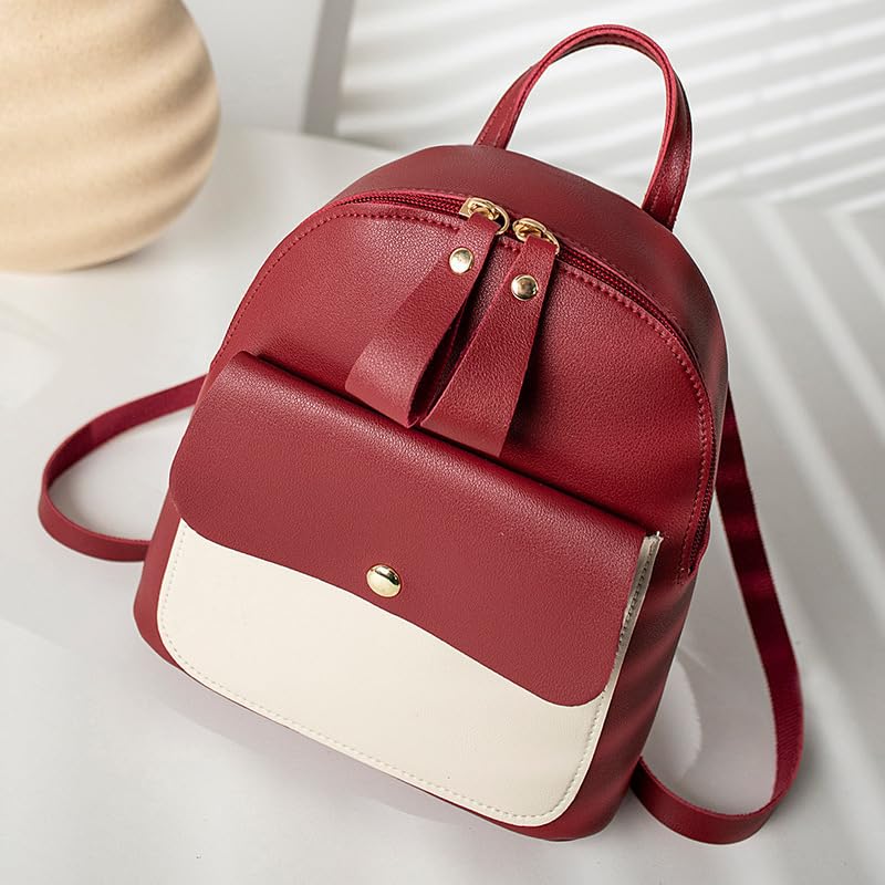 Mochilas pequenas para mulheres, casuais, leves, pequenas, para viagem, daypack, fofa, mini bolsa escolar, bolsa tiracolo, mochila multifuncional, Vermelho, Medium, vermelho