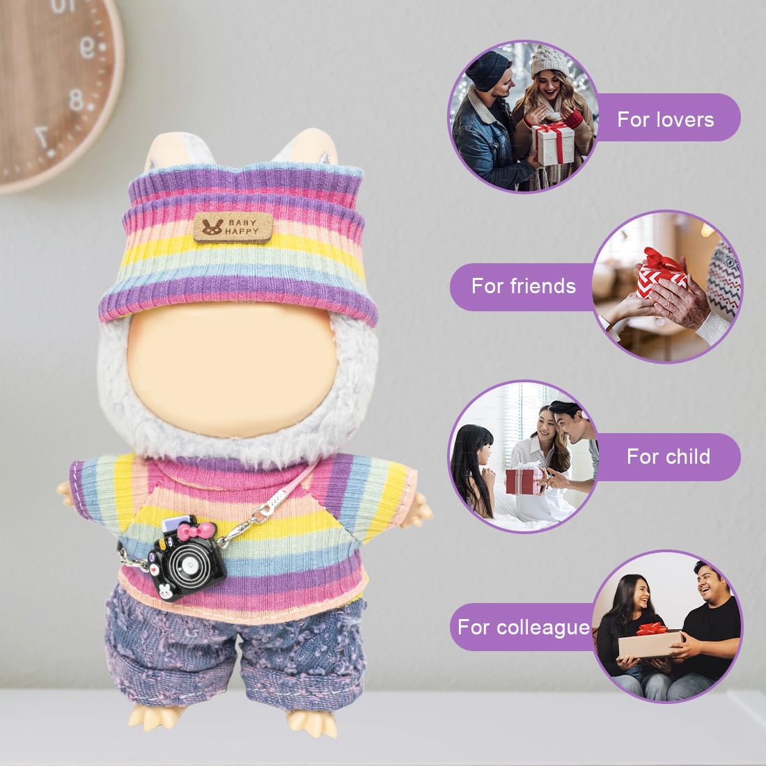 Pop Mart Vêtements Pour Poupée Labubu 17cm - Ensemble Style Mignon - Accessoire Pour Collectionneurs Peluche Labubu