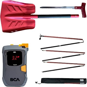 مجموعة إنقاذ الانهيارات الجليدية - BCA Tracker S Avalanche Beacon، مسبار الانهيارات الجليدية مقاس 260 سم، مجرفة الإنقاذ مع المنشار