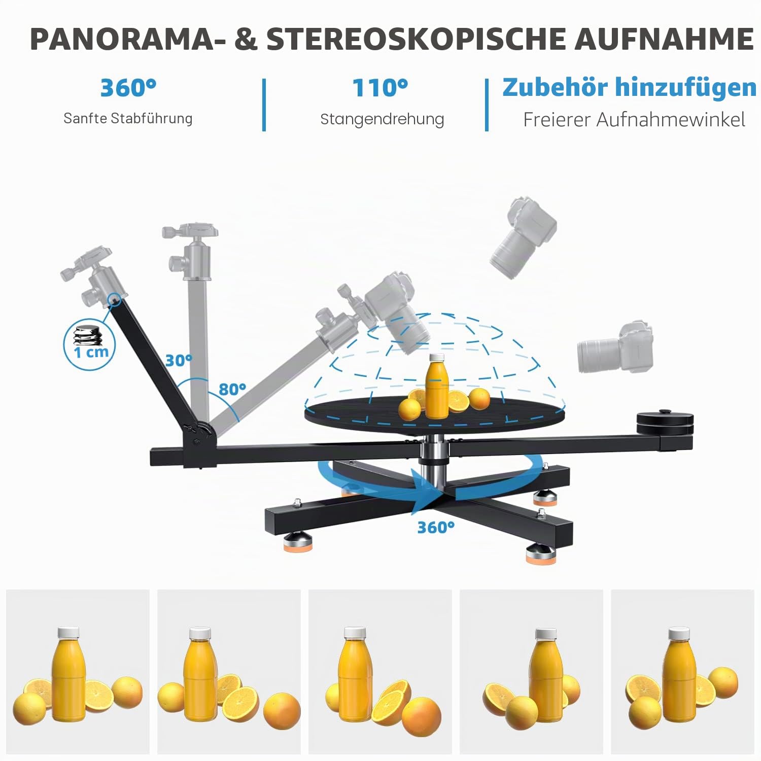 RAUBAY 360 Degree Spinner (Standard Version), 360-Grad-Drehteller, professioneller Drehteller für Fotografie, drehbarer Kameraschieber, Foto-Videokabine, drehbare Tischplattform für kmmerzielles Video