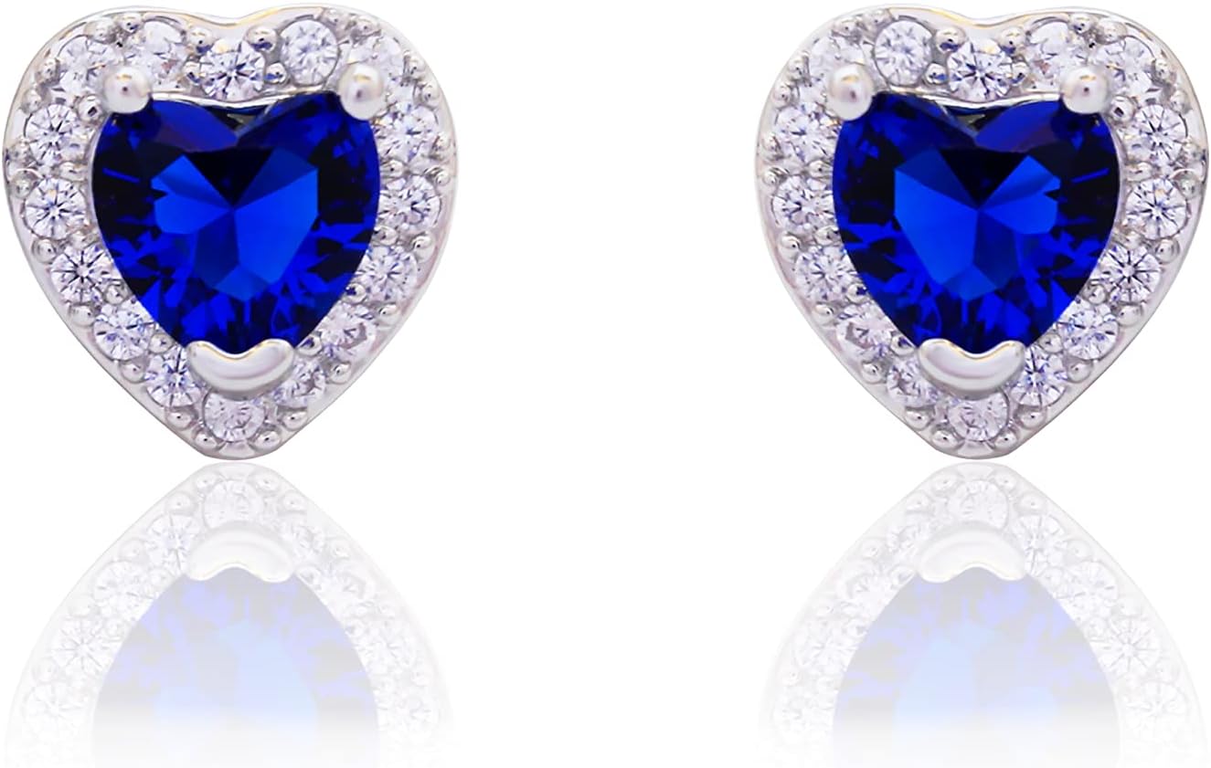 Love Heart Stud Earring Sparkling Zircon Gold Plated Crystal Jewelry Gifts For Women