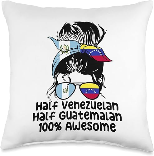 Gift for Venezuela Guatemala Venezuelan Half Guatemalan Venezuela Guatemala Mix Throw Pillow 16x16 Multicolor