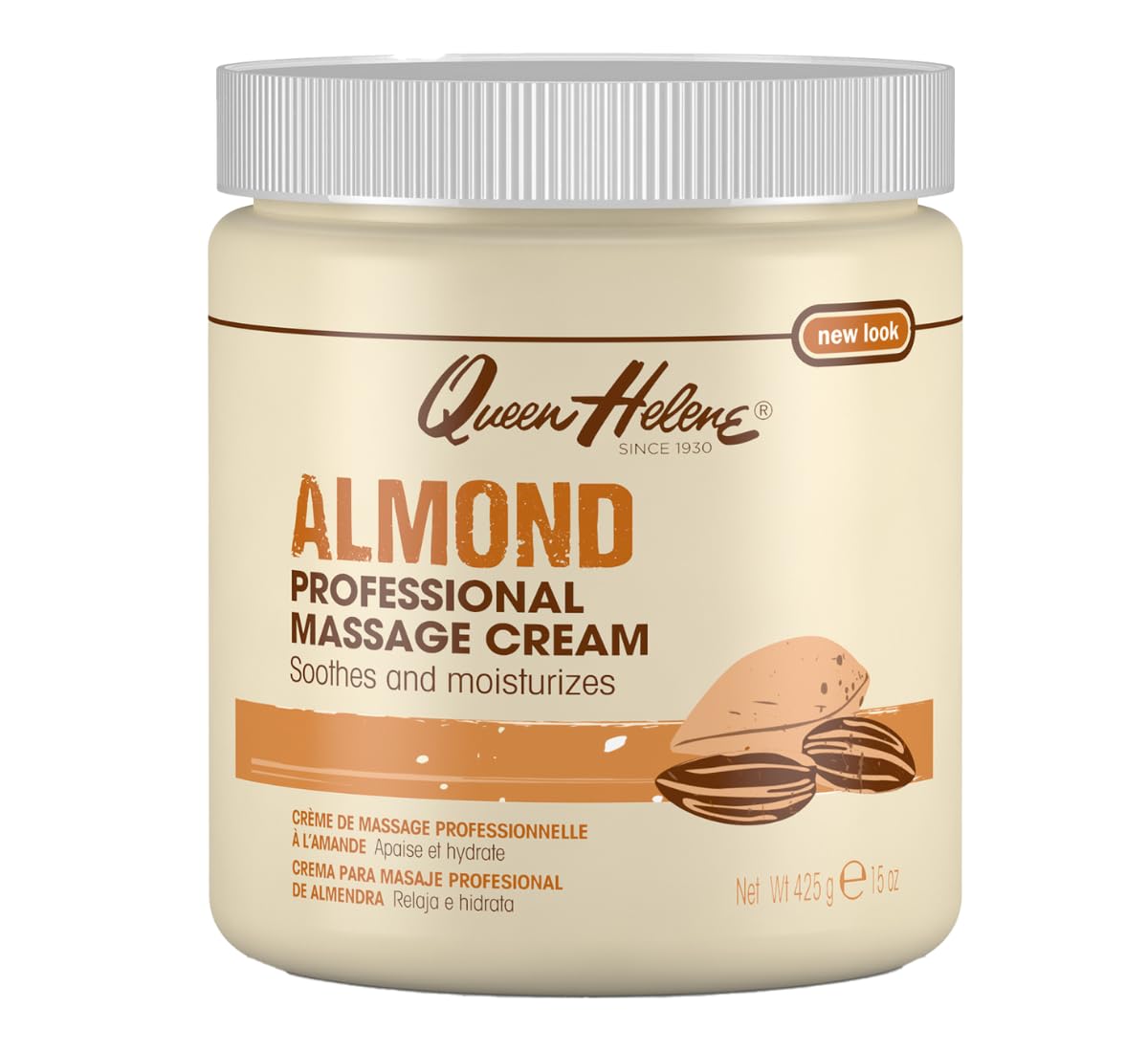 Queen Helene Professional Massage Cream, Almond, 15 Oz (Packaging May Vary)