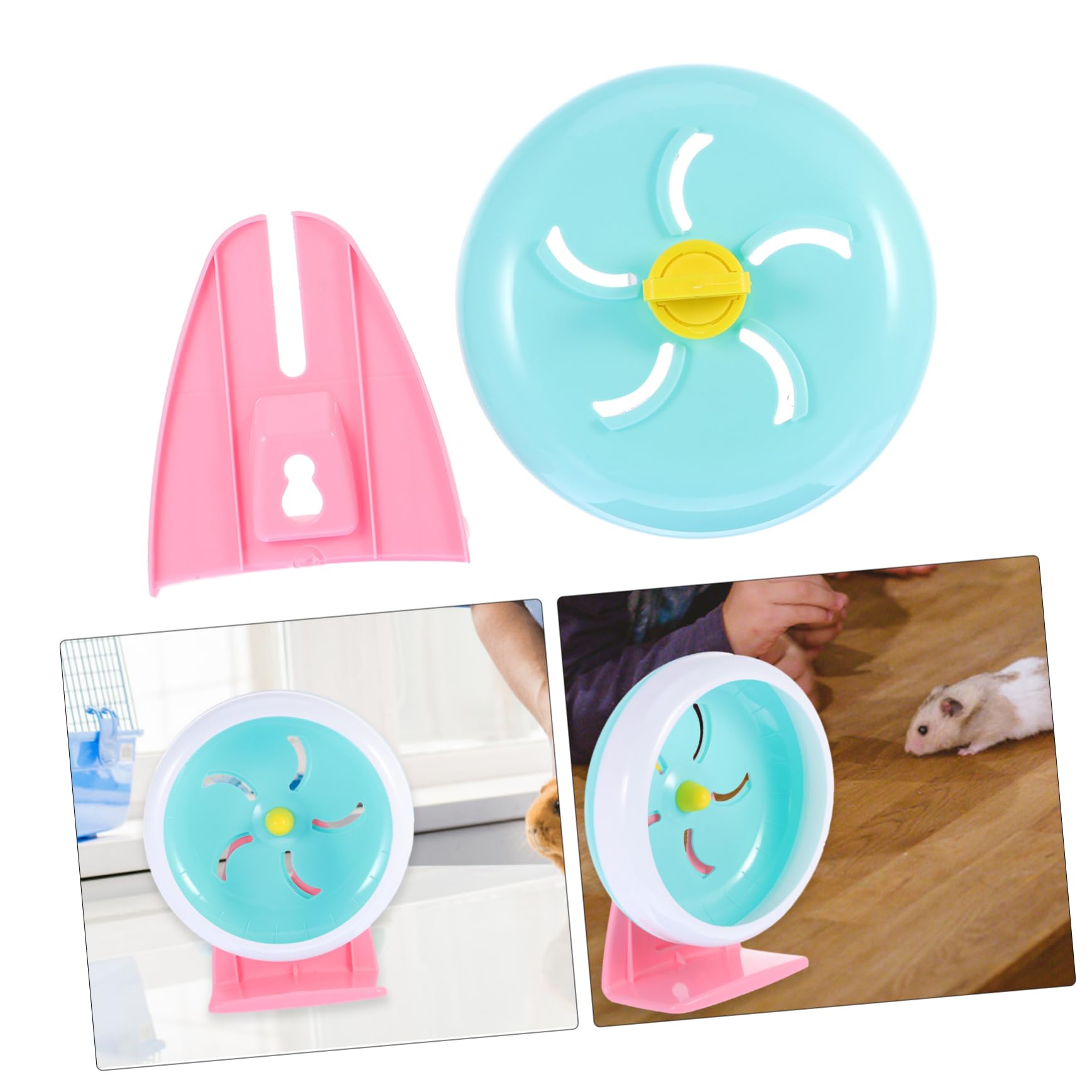 FOMIYES 2piezas Hamster Ejercicio Rueda Silenciosa De Plástico para Pequeñas para Hámsters y Jerbos Juguete De Ejercicio para Roedores Diseño Antideslizante y Seguro