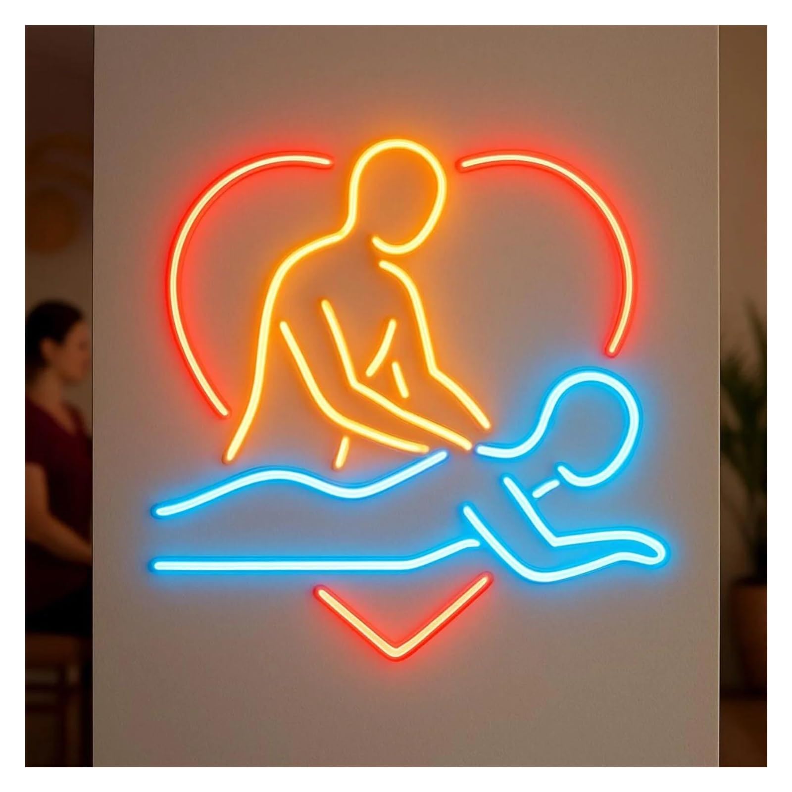 RONGCH Hanging Art Signs Massage Health Neon Sign Business Spa Salon Decor Light Dimmable for A Masseur Studio Room 50cm(Style 2)