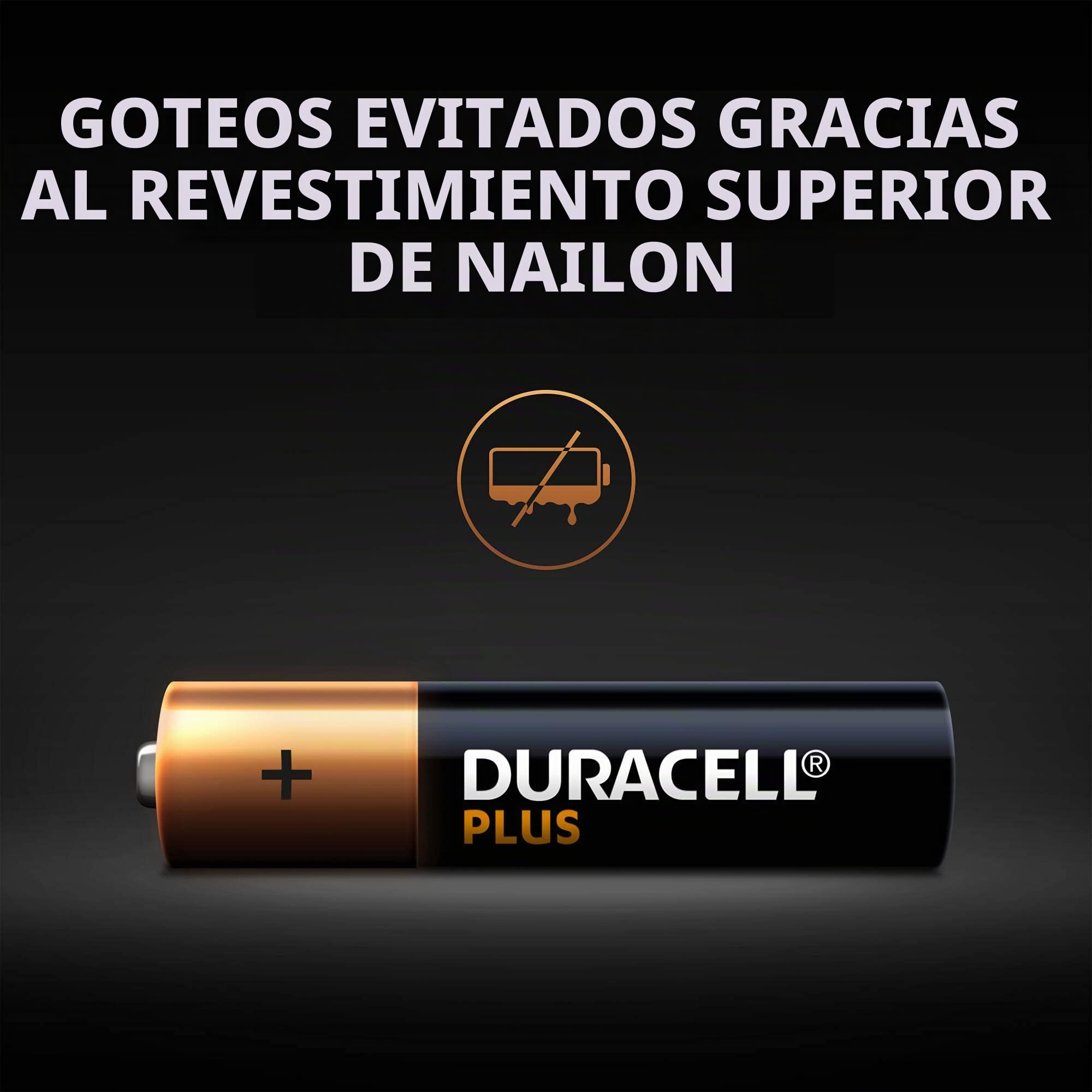 DURACELL Plus Pilas AAA (Paquete de 48) – Pilas alcalinas 1,5 V–hasta un 150% de duración Extra con Activos Power Boost–Fiabilidad para Dispositivos cotidianos–Envase con 0% de plástico-MN2400