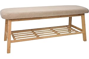 Purbambo 45 Inches Long Shoe Bench for Entryway Storage