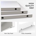 FENGE Monitor Stand 31.5 Inch Computer Monitor Riser for Desk, 2 Tiers Wood Desk Shelf with Storage, Desktop Organizer for PC, Laptop, Screen, Printer White