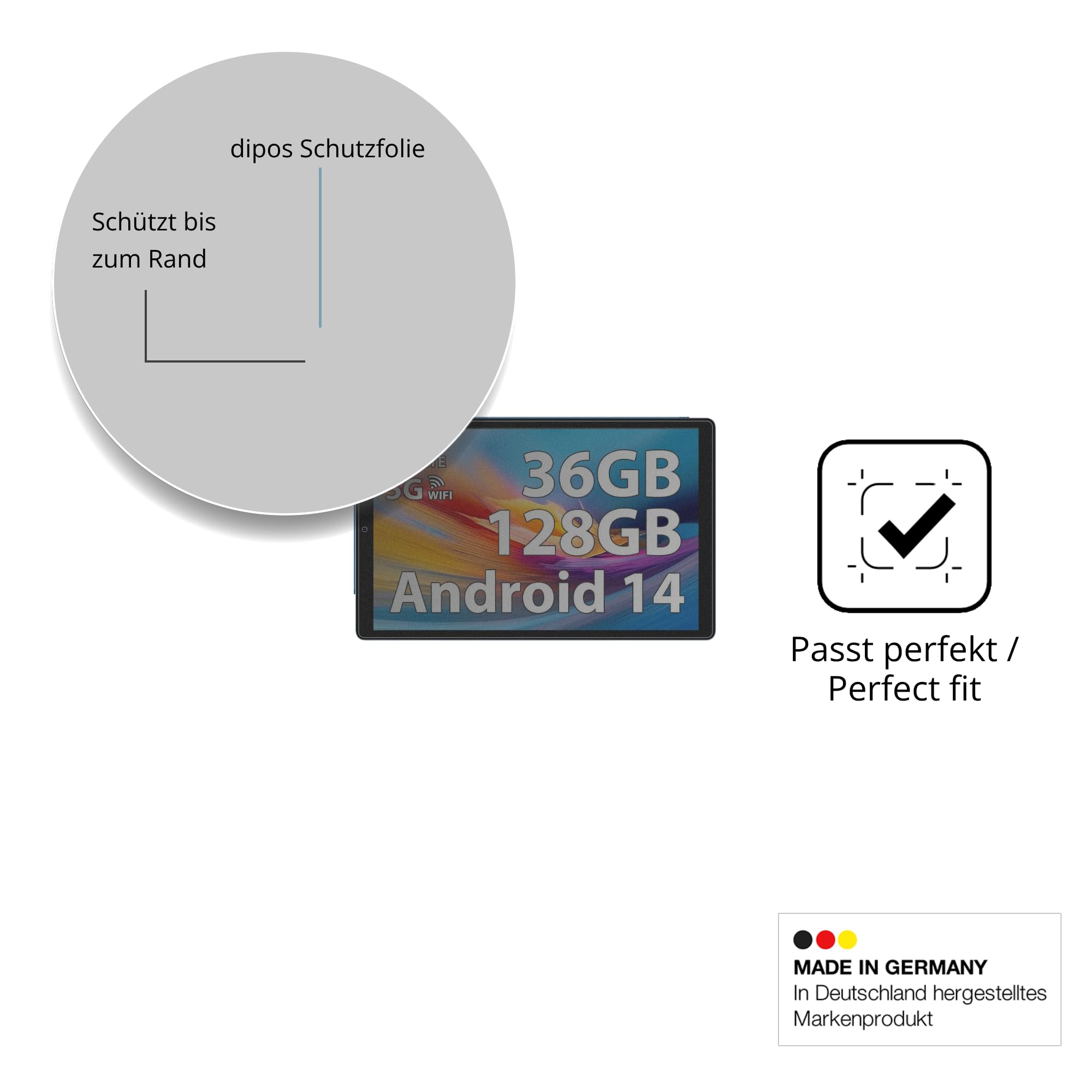 dipos Protector de Pantalla Antiespía para PIXGOOD L60 | Película protectora mate, filtro de privacidad 4 vías, ajuste perfecto, antiarañazos, sin burbujas, autoadhesivo