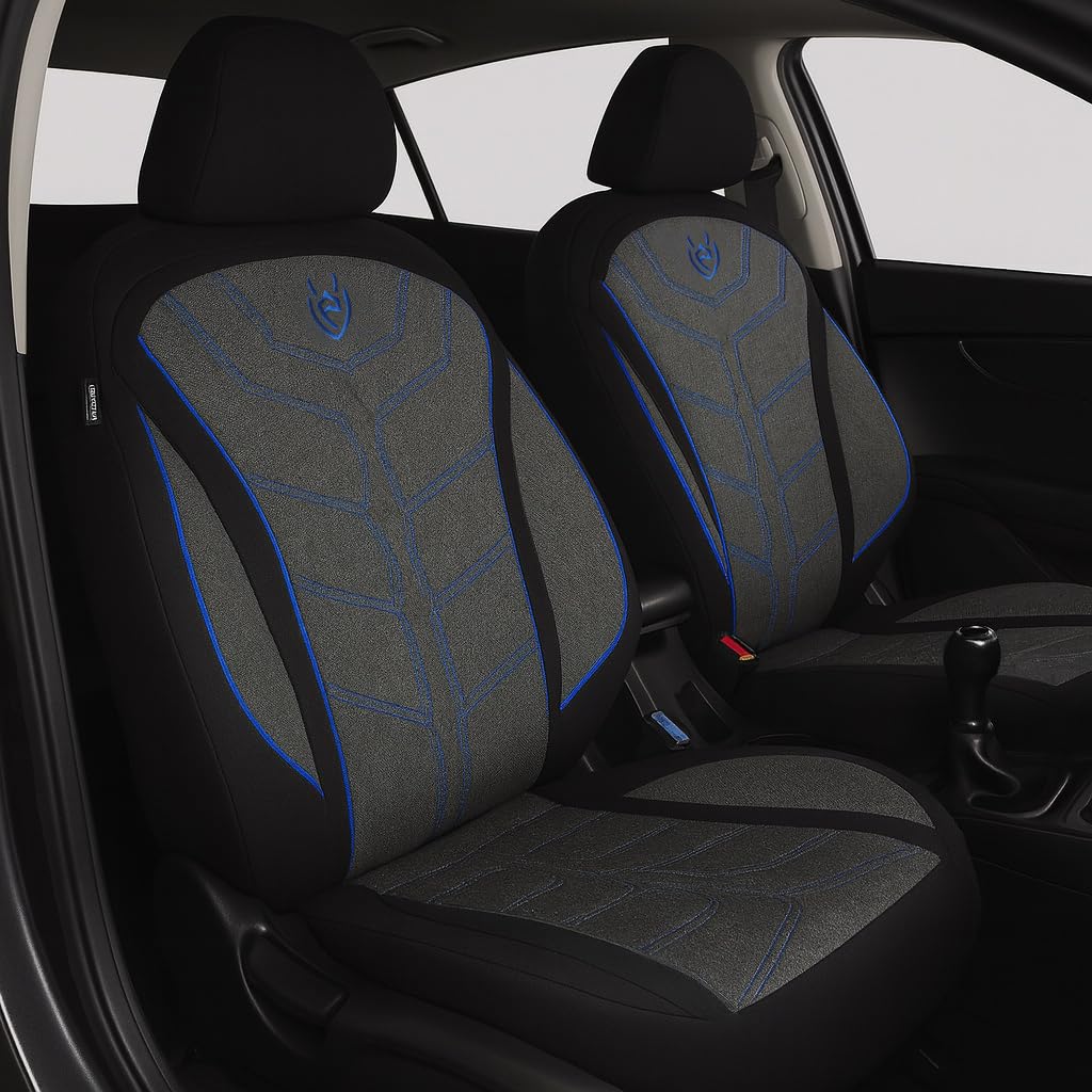 Fundas de asiento aptas para BMW 3 | Color: negro y azul | Modelo: Prime MT | Fundas de asiento | Fundas de asiento | MT3