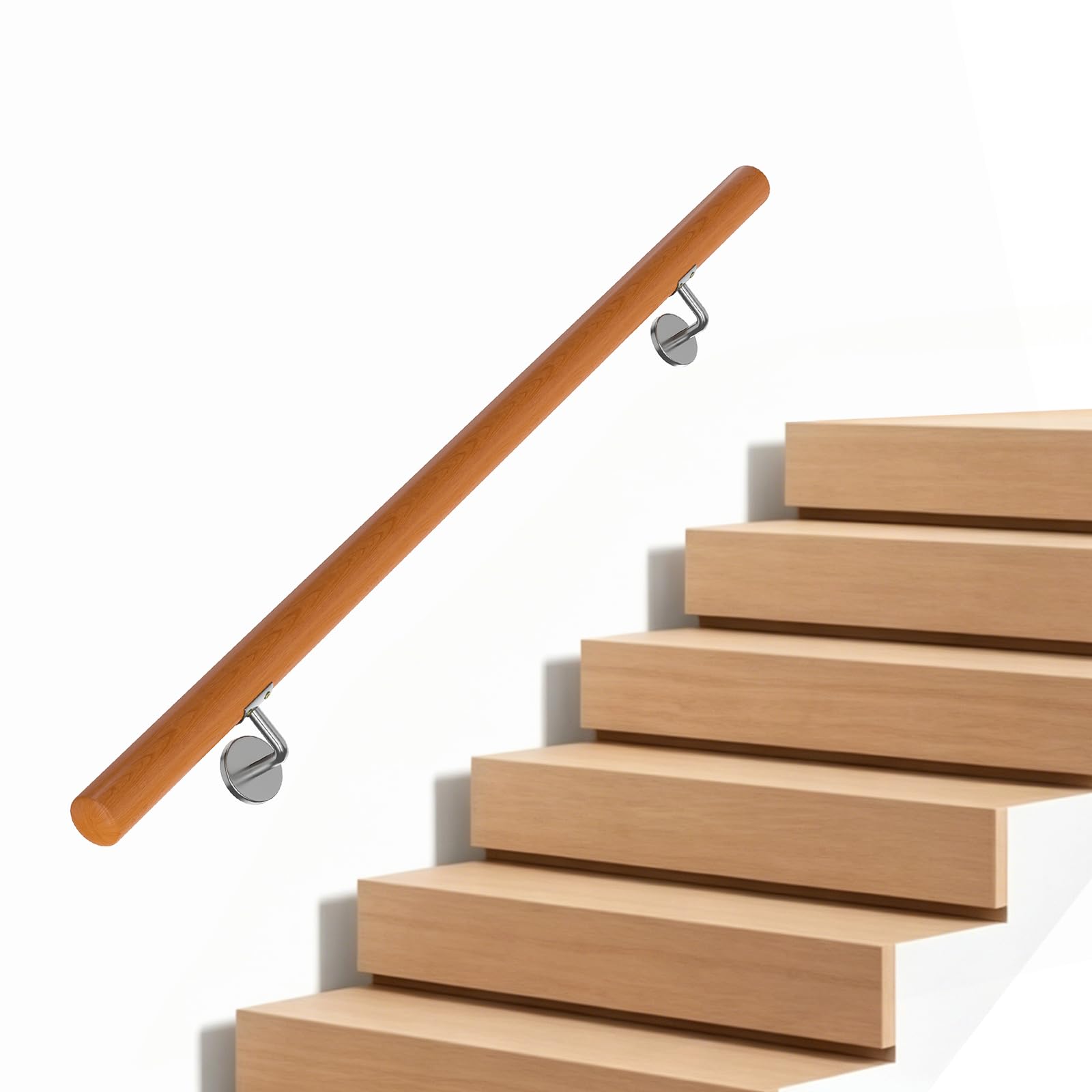 TANGZON 100 cm Beech Wood Stair Handrail Indoor
