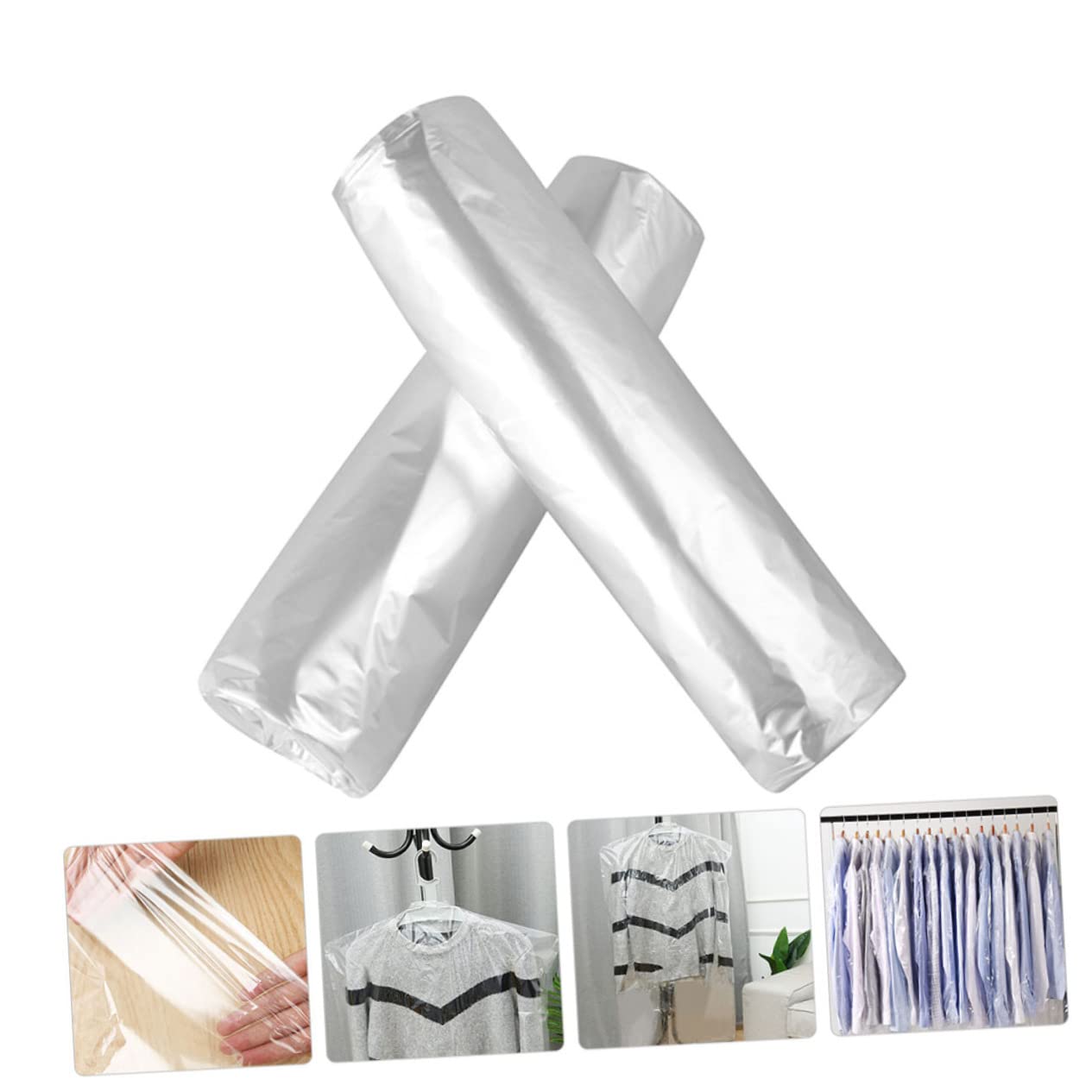 Fundas para Ropa Transparentes 40 Piezas Pe para Guardar | Antihumedad, Almacenamiento Cómodo, Formato para Colgar, Uso Doméstico y Tintorería