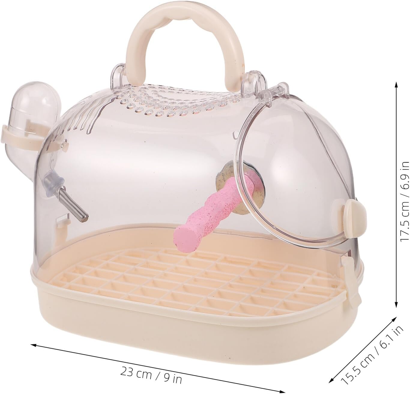 Portable Bird Carrier Cage with Perch Small Parakeet Travel Cage for Outdoor Use and Home Care