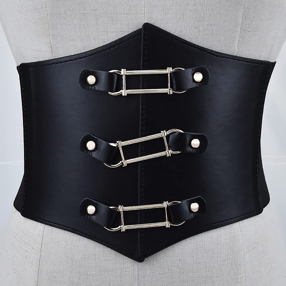 Wide Elastic Corset Waist Belt Women Waspie Belt XZQTIVE Black Corset Waist Belt for Women, Wide Elastic Tie  main image 4