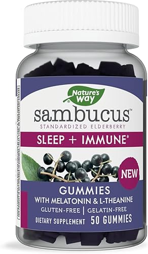 Nature's Way Sambucus Sleep + Gomitas inmunes, con melatonina, 50 gomitas disponible en Yaxa Colombia