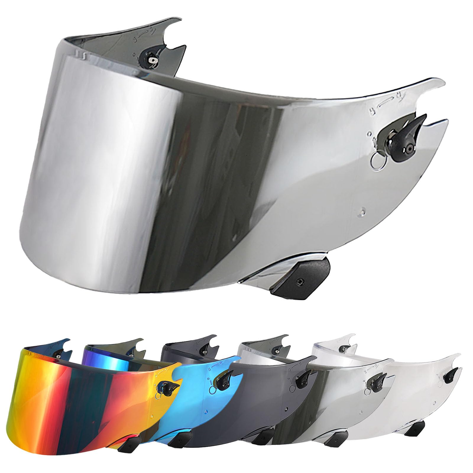Visera Casco Moto para Shark Race R Pro GP, Visera para Casco Integral de Motocicleta,Lente de Casco de Protección contra el Viento para Moto,Accesorios para Cascos de Moto (Plata)