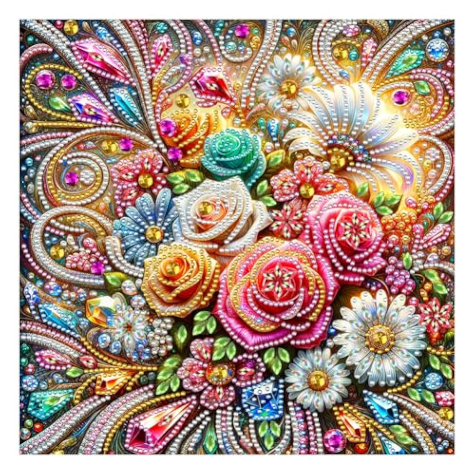 Flower Diamond Painting Kit for Beginners Wall Decor