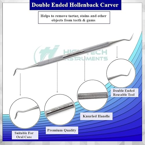 Miniatura 6 de Juego de herramientas para dentistas, kit de 10 piezas profesional de removedor de cálculo y placa de higiene oral hecho de sondas de eliminación de