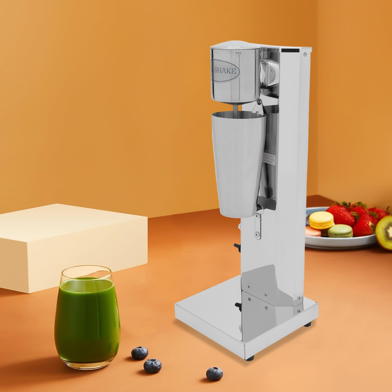 Machine à milkshake électrique en acier inoxydable, jusqu'à 18 000 tr/min, interrupteur One Touch, 2 vitesses, avec bol mélangeur, pour shakes protéinés, cocktail