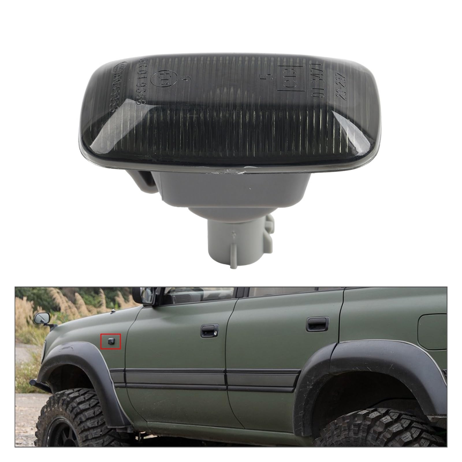 Luz Indicadora Intermitente Espejo Para Toyota Para Land Para Cruiser Serie 70 80 90 100 Luz Posición Lateral Para Guardabarros 1 Unidad 81731-20192(Black Lens)