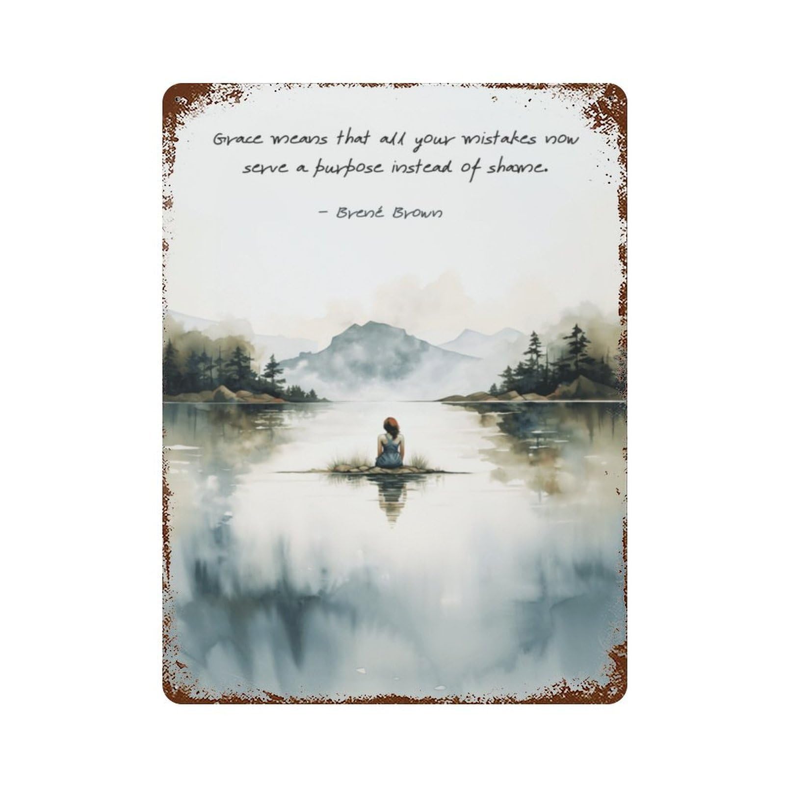 xiaoxiaoshen Quote Grace By Brene Brown Wall Decor Art Metal Tin Poster Modern Home Decor Art Home Bar Shop Decorations Vintage Sign 40x30cm